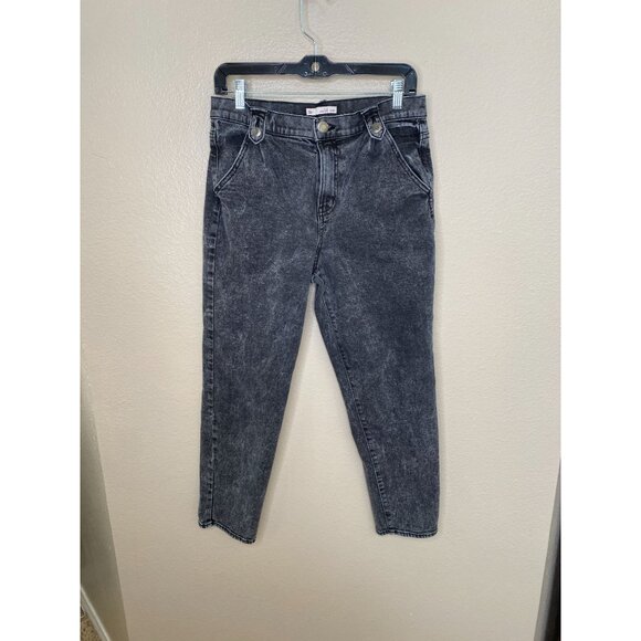 SO High Rise Mom Fit Black Acid Wash Jeans Size 9/29W Cotton Spandex Stretch - Picture 1 of 7